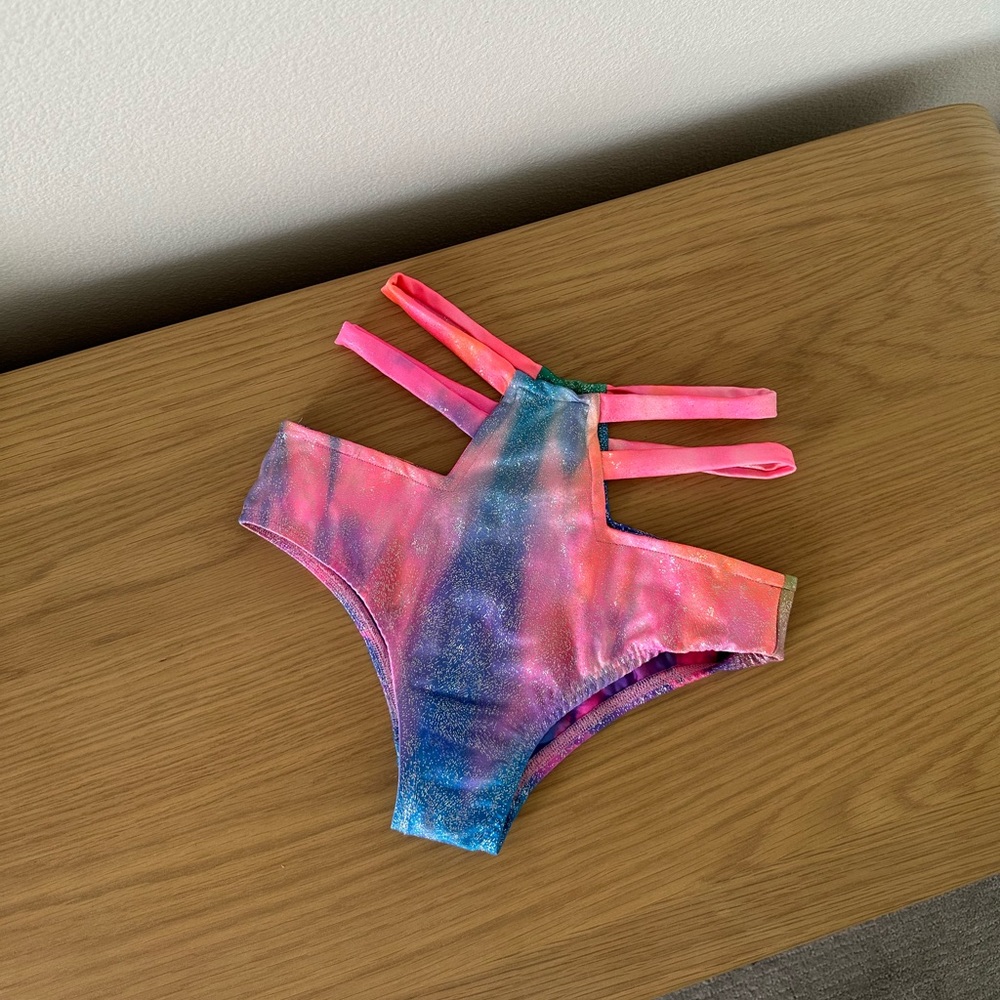 Rave bottoms cheeky rainbow shiny stretchy size us MED